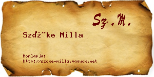 Szőke Milla névjegykártya